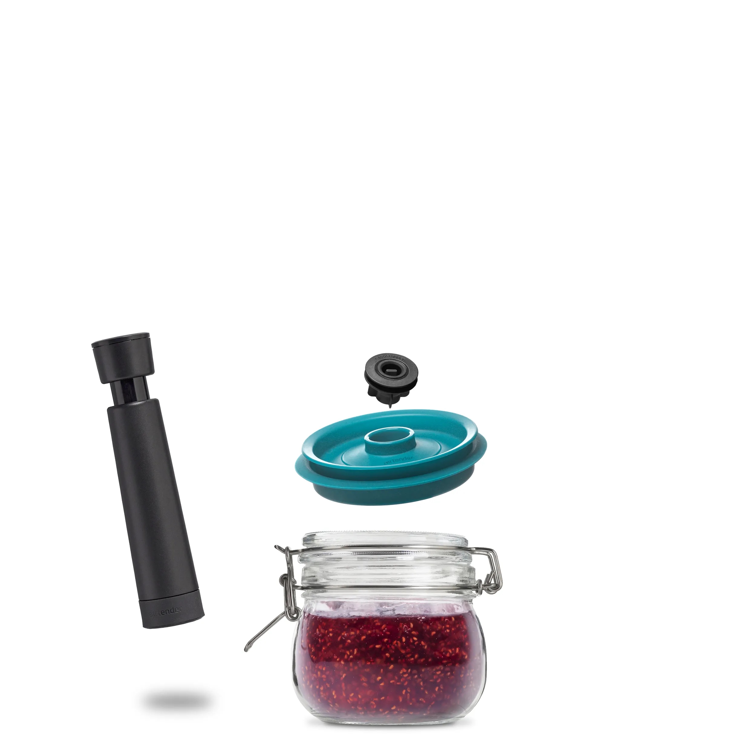 500ml Clip Top Jar with Vacuum Set ROUND