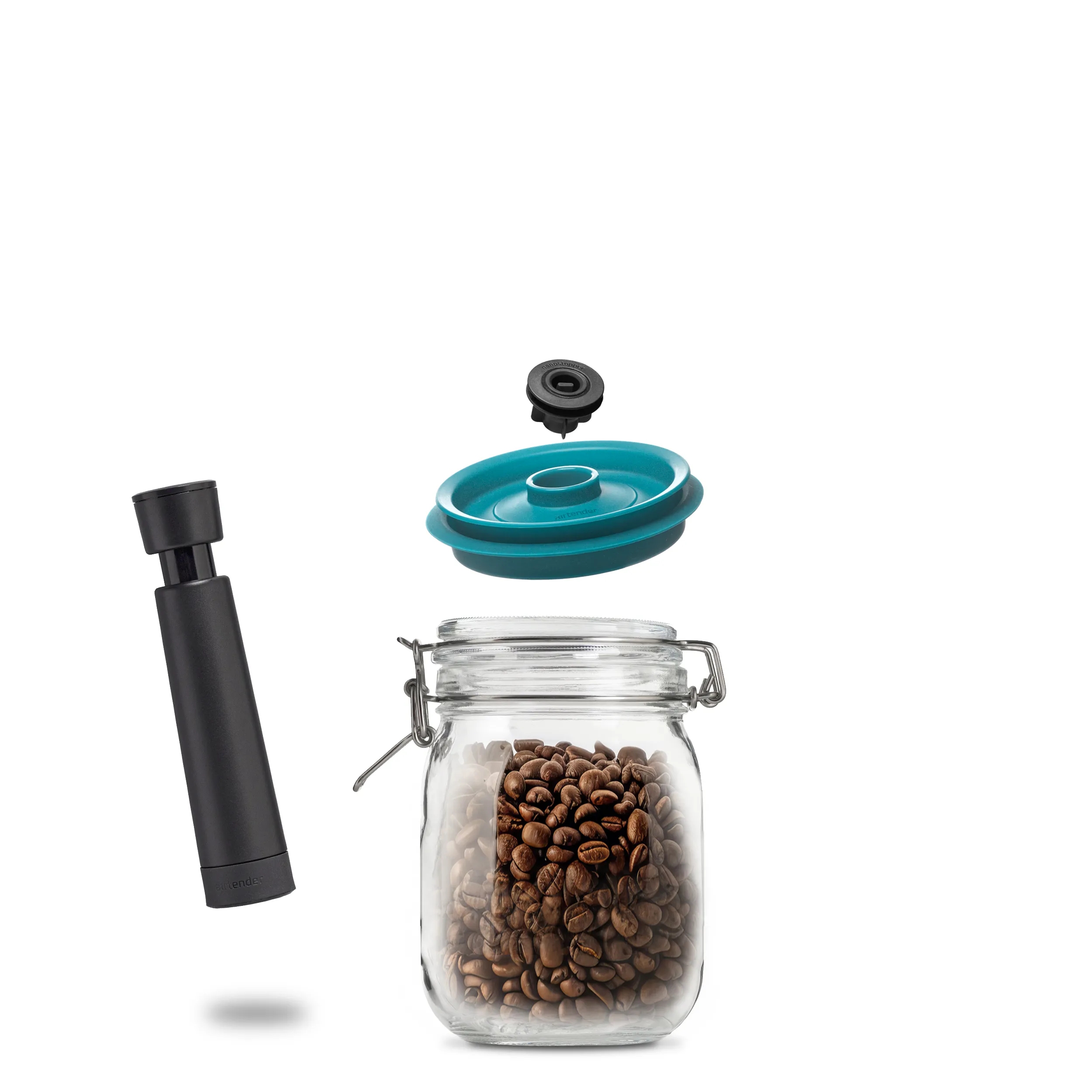 1000ml Clip Top Jar with Vacuum Set ROUND