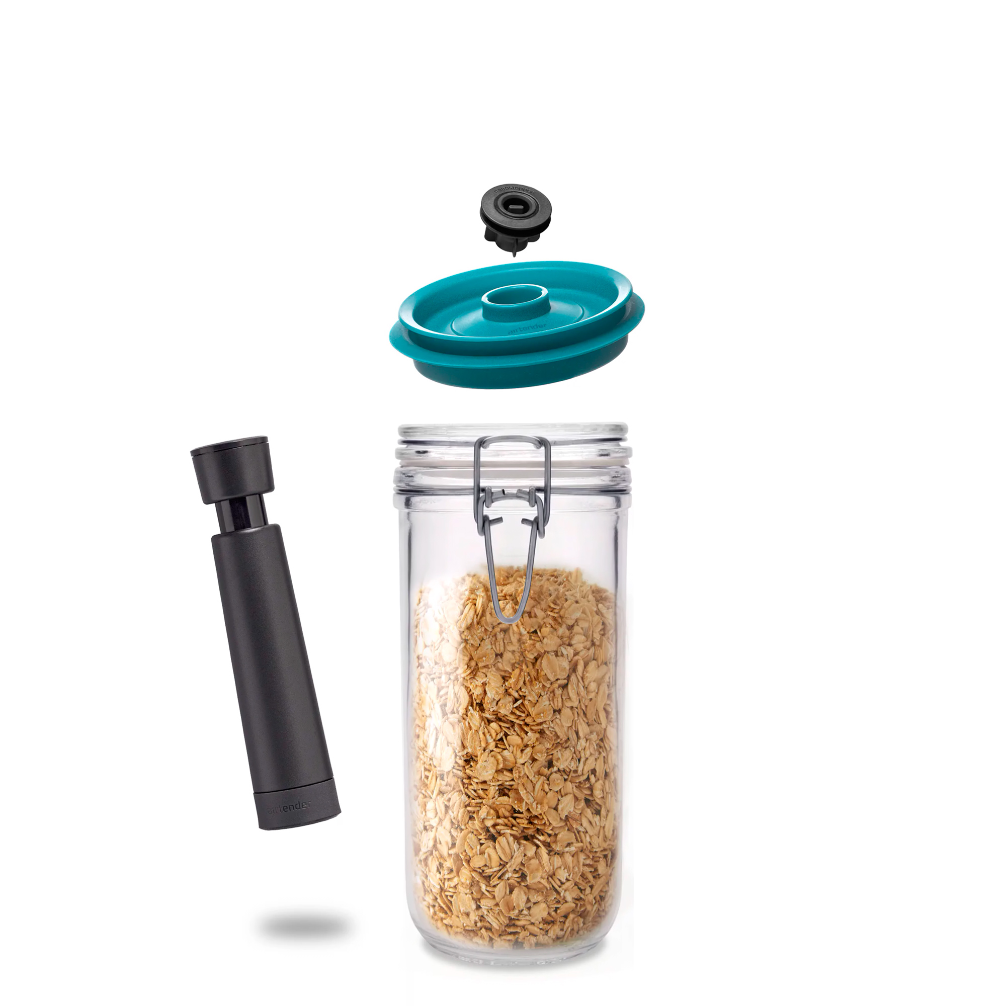 1000ml Clip Top Jar with Vacuum Set TALL