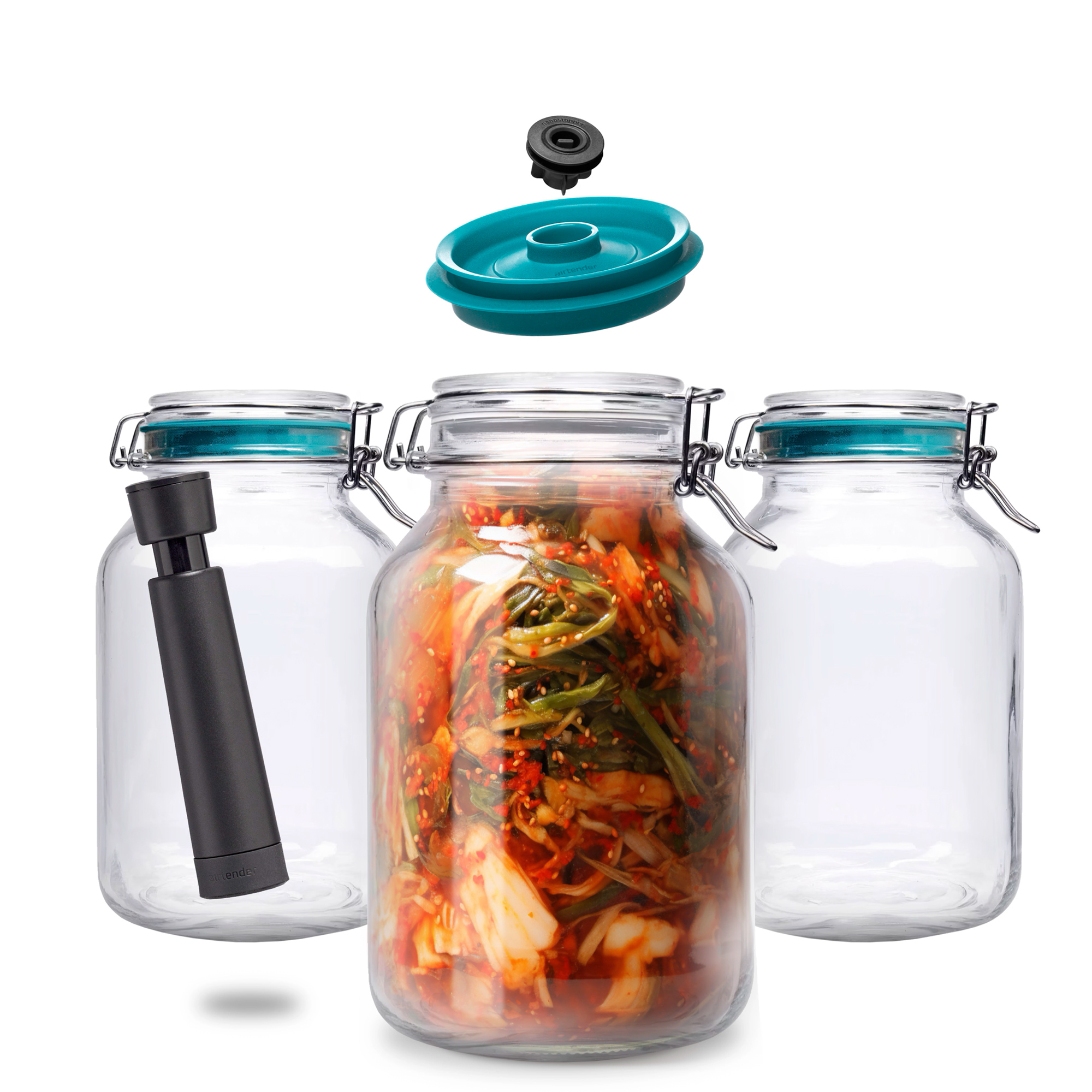 3000ml Clip Top Jar with Vacuum Set of 3 LARGE