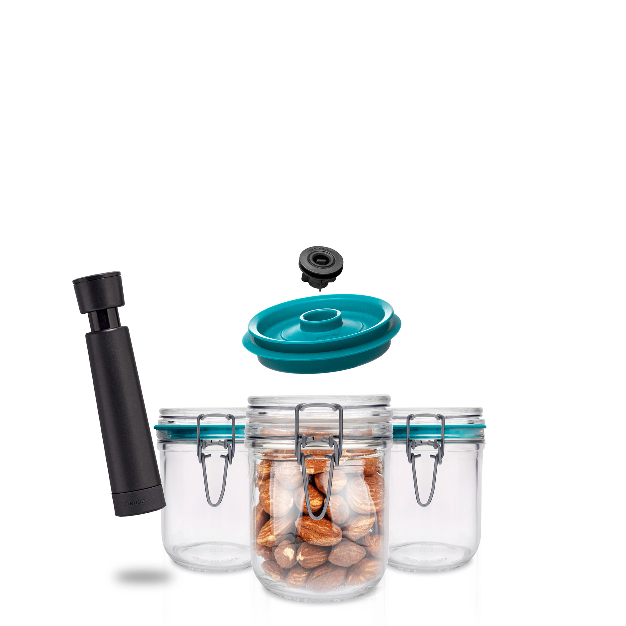 500ml Clip Top Jar with Vacuum Set of 3 TALL