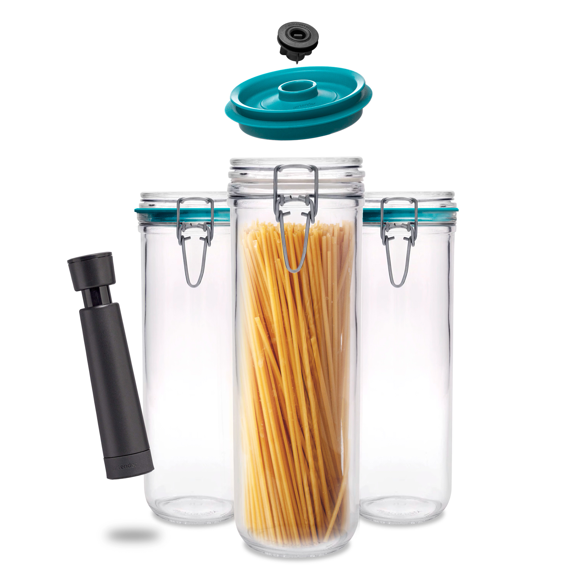 1500ml Clip Top Jar with Vacuum Set of 3 TALL